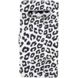 Leopard Texture PU + TPU Horizontal Flip Leather Case for Galaxy S10  with Holder & Card Slots & Wallet (White)