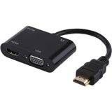 2 in 1 HOMI to HDMI + VGA 15 Pin HDTV Adapter Converter with Audio