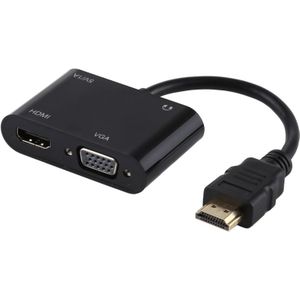 2 in 1 HOMI to HDMI + VGA 15 Pin HDTV Adapter Converter with Audio
