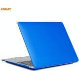 ENKAY 3 in 1 Matte Laptop Protective Case + EU Version TPU Keyboard Film + Anti-dust Plugs Set for MacBook Air 13.3 inch A2179 & A2337 (2020)(Dark Blue)