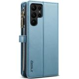 Voor Samsung Galaxy S23 Ultra 5G ESEBLE Star Series Lanyard Rits Portemonnee RFID Leather Case(Blauw)