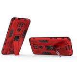 Voor Xiaomi Redmi Note 9 Supersonic PC + TPU Schokbestendige beschermhoes met houder (rood)