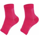 Adult Running Cycle Basketball Sports Outdoor Foot Angel Anti Fatigue Compression Foot Sleeve Sock  Size:S/M(Rose Red)
