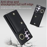 Voor Samsung Galaxy S23 Ultra 5G Rits Card Bag Telefoonhoesje met Dual Lanyard
