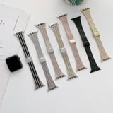 Small Waist Three Lines Steel Replacement Strap Watchband For Apple Watch Series 7 & 6 & SE & 5 & 4 40mm  / 3 & 2 & 1 38mm(Silver)