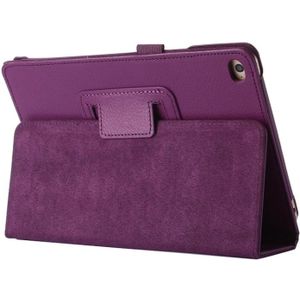 Litchi Texture Horizontal Flip PU Leather Protective Case with Holder for iPad Mini 2019 (Purple)