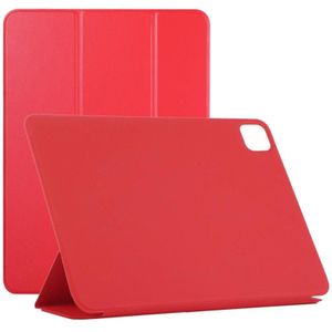 For iPad Pro 11 inch (2020) / Pro 11 2018 / Air 2020 10.9 Horizontal Flip Ultra-thin Non-buckle Magnetic PU Leather Case With Three-folding Holder & Sleep / Wake-up Function(Red)