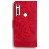 For Motorola Moto G Fast Tiger Embossing Pattern Horizontal Flip Leather Case with Holder & Card Slots & Wallet(Red)