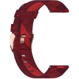 22mm Stripe Weave Nylon Wrist Strap Watch Band for Fossil Gen 5 Carlyle  Gen 5 Julianna  Gen 5 Garrett  Gen 5 Carlyle HR (Red)