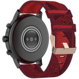 22mm Stripe Weave Nylon Wrist Strap Watch Band for Fossil Gen 5 Carlyle  Gen 5 Julianna  Gen 5 Garrett  Gen 5 Carlyle HR (Red)