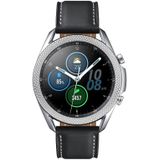 For Samsung Galaxy Watch 3 41mm Smart Watch Rhombus Texture Bezel Ring(Silver)