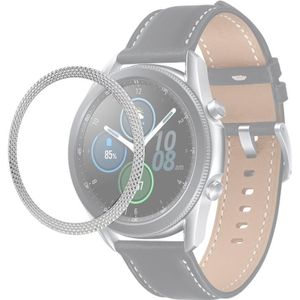 For Samsung Galaxy Watch 3 41mm Smart Watch Rhombus Texture Bezel Ring(Silver)