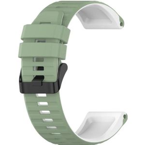 Voor Garmin Fenix 5 22mm Silicone Mixing Color Watch Strap (Light Green + White)