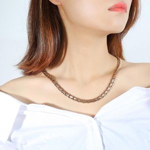 CNC-007 Magnetic Titanium Steel Necklace Jewelry(Rose Gold)