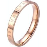 3 PCS Fashion Simple Narrow BE THECHANGE Ring Electroplated 18k Titanium Steel Couple Ring  Size: 4 US Size(Rose Gold)