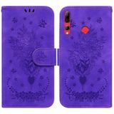 Voor Huawei P Smart Z / Y9 Prime 2019 Butterfly Rose Lederen telefoonhoesje