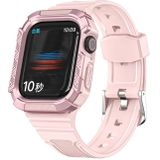 Two-color Integrated Watchband For Apple Watch Series 7 41mm / 6&SE&5&4 40mm(Pink + Rose Pink Frame)