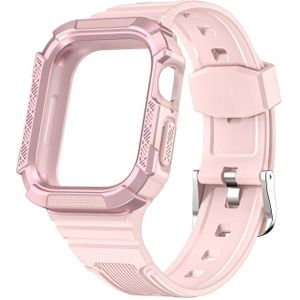 Two-color Integrated Watchband For Apple Watch Series 7 41mm / 6&SE&5&4 40mm(Pink + Rose Pink Frame)