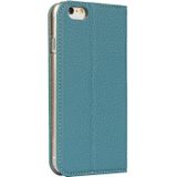 Litchi Texture Horizontal Flip Top Layer Cowhide Leather Case with Holder & Card Slots & Wallet & Strap & Wire Winder For iPhone 6 & 6s(Sky Blue)
