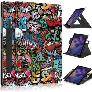 Voor Samsung Galaxy Tab A8 2022 SM-X200 360 graden Rotatie Leren Tablet Case (Graffiti)