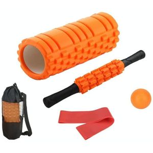 33cm 5 stks/set EVA Hollow Foam Roller Spier Ontspanning Roller Yoga Kolom Set Fitness Apparatuur (Oranje)