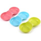 2 PCS Durable Candy-colored Plastic Pet Double Bowl Cat Dog Bowl?Random Color Delivery