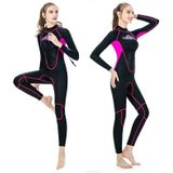 SLINX 1102 3mm Neoprene Super Elastic Wear-resistant Warm Cold-proof Two-color U Shape Stitching One-piece Long Sleeve Wetsuit for Women