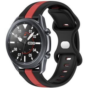 Voor Samsung Galaxy Watch3 45 mm 22 mm vlindergesp tweekleurige siliconen horlogeband (zwart + rood)