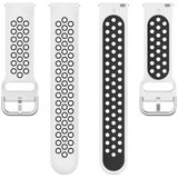 For Fitbit Versa 2 / Versa / Versa Lite / Blaze 23mm Sports Two Colors Silicone Replacement Strap Watchband(White Black)