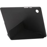 Voor Samsung Galaxy Tab A8 10.5 2021 Vervorming Transparante Acryl Horizontale Flip PU Lederen Tablet Case (Zwart)