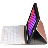 A06BS ultradunne achtergrondverlichting Bluetooth-toetsenbord lederen tas met houder & pen slot voor iPad mini 6 (rose goud)