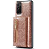 Voor Samsung Galaxy Note20 DG.MING M3-serie glitter poeder kaart tas lederen tas (rosé goud)