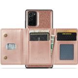 Voor Samsung Galaxy Note20 DG.MING M3-serie glitter poeder kaart tas lederen tas (rosé goud)