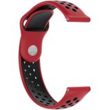 For Huami Amazfit Youth Edition Two-tone Nike Silicone Watch Strap(Red Black)