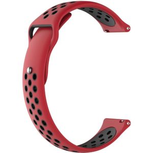 For Huami Amazfit Youth Edition Two-tone Nike Silicone Watch Strap(Red Black)