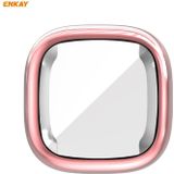 Voor Fitbit Versa 3 / Fitbit Sense ENKAY Hat-Prince ENK-AC8208 Full Coverage Electroplate TPU Soft Case(Roze)