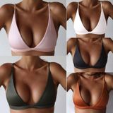 Summer Sexy Bikinis Women Swimsuit High Waisted Bathing Suits Swim Halter Push Up Bikini Padded Bra Bralette Swimwear  Size:S(Orange)