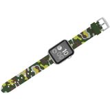 For Apple Watch Series 3 & 2 & 1 38mm Fashion Camouflage Pattern Silicone Watch Strap(Green)