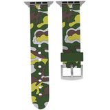 For Apple Watch Series 3 & 2 & 1 38mm Fashion Camouflage Pattern Silicone Watch Strap(Green)