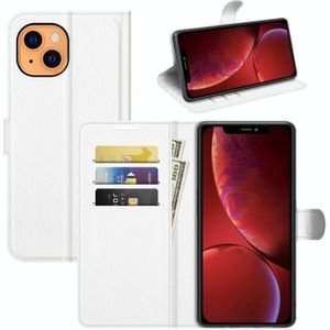 For iPhone 13 mini Litchi Texture Horizontal Flip Protective Case with Holder & Card Slots & Wallet(White)