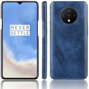 For OnePlus 7T Shockproof Litchi Texture PC + PU Case(Blue)