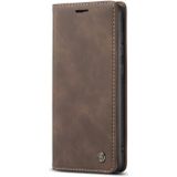 For Samsung Galaxy A21S CaseMe-013 Multifunctional Retro Frosted Horizontal Flip Leather Case with Card Slot & Holder & Wallet(Coffee)