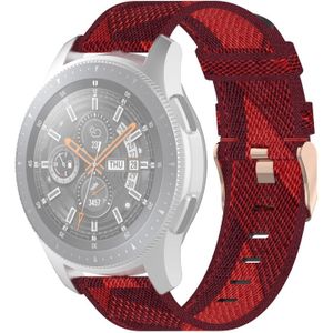22mm Stripe Weave Nylon Wrist Strap Watch Band for Galaxy Watch 46mm / Gear S3 (Red)