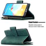 For Huawei P40 Skin Feel Detachable Magnetic Zipper Horizontal Flip PU Leather Case with Multi-Card Slots & Holder & Wallet & Photo Frame & Lanyard(Green)