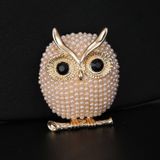 Pearl Brooches Owl Animal Brooches For Women(Gold)