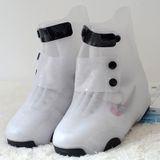 Kinderen Regenlaars Cover Waterdichte Antislip RegenlaarsHoes Verdikte Siliconen Regenlaarzen  Maat: 32-33(Wit)