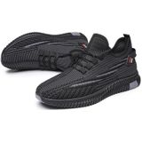 Mannen lente ademende sport casual hardloopschoenen mesh schoenen  maat: 41 (zwart grijs)