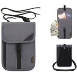 1062 Travel Passport Bag RFID Multi-Function Document Holder Hanging Neck Ticket Protective Case(Gray)