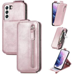 Voor Samsung Galaxy S22 5G ritssluiting Wallet Vertical Flip Leather Phone Case