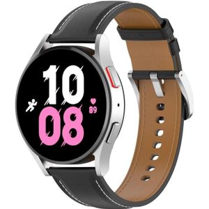 For Samsung Galaxy Watch 5 Pro 45mm Premium Leather Watch Band(Black)